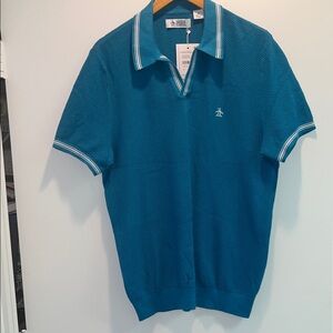 Original Penguin Men's Teal Polo Shirt Size Medium